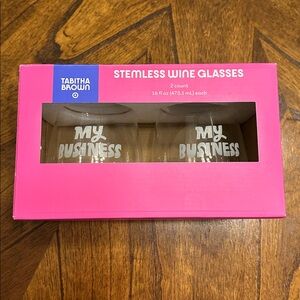 New! Tabitha Brown Stemless Wine Glasses